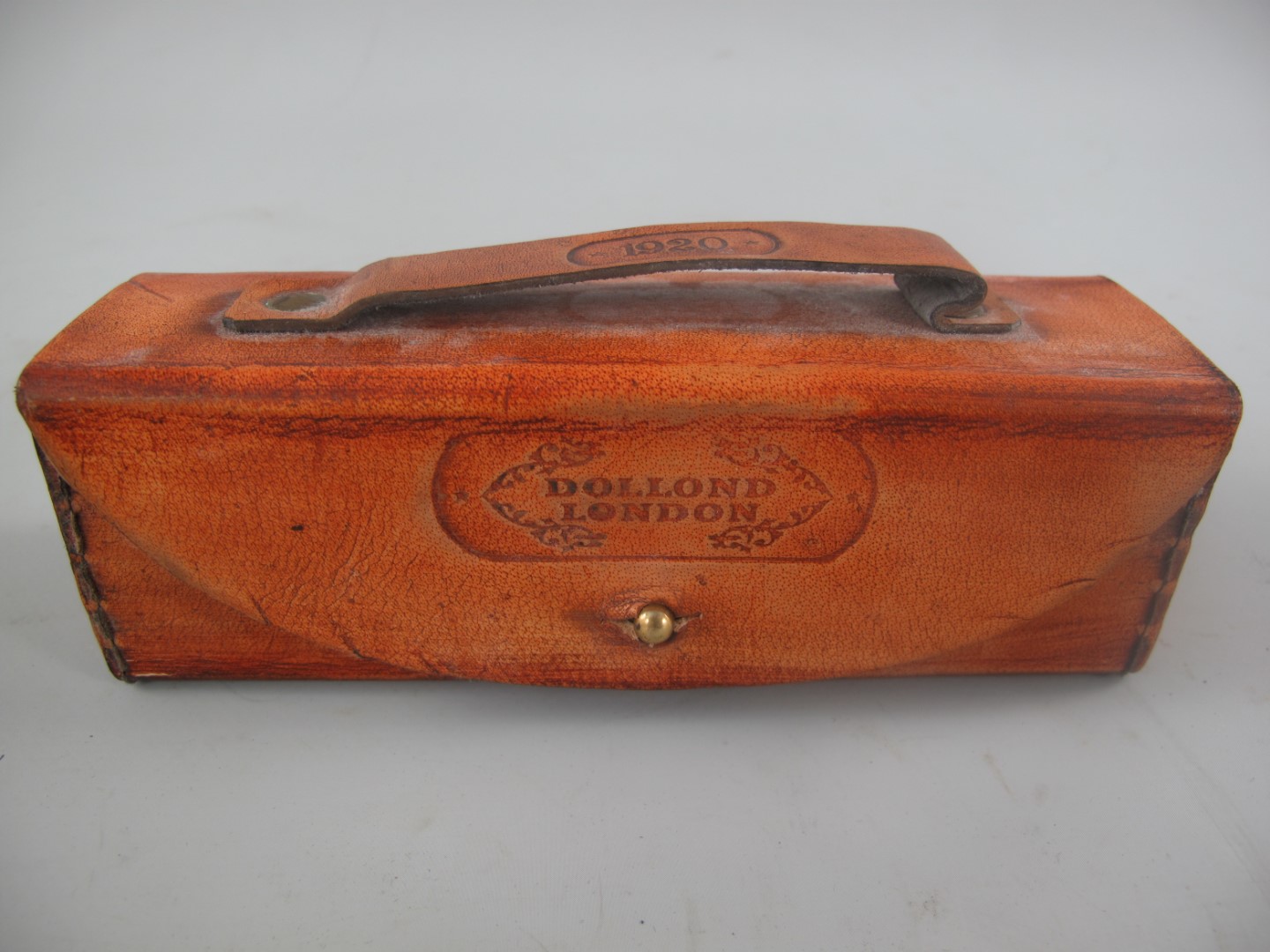 Fernrohr Messing brüniert im leder Box L.19x7cm