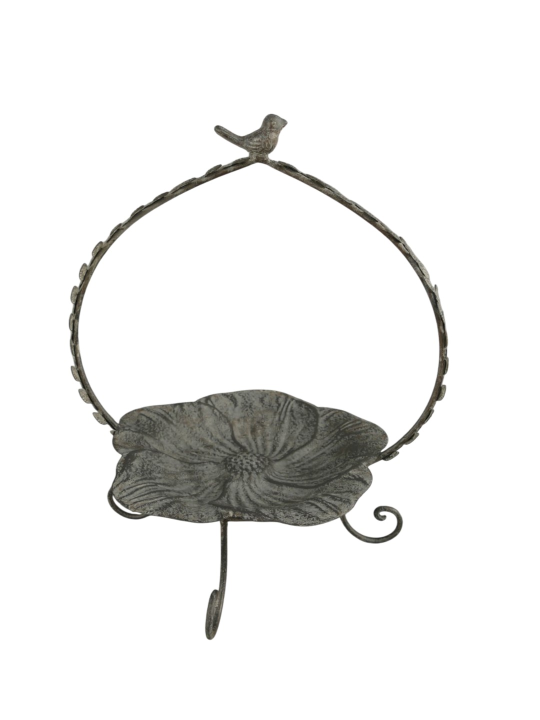 *ANG./SEPT. Vogeltränke Eisen grau H.36cm