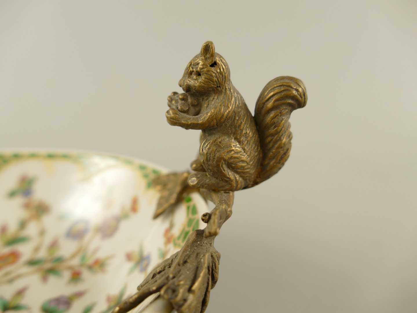 Schale Eichhörnchen Porzellan/Mess. L.20x10cm