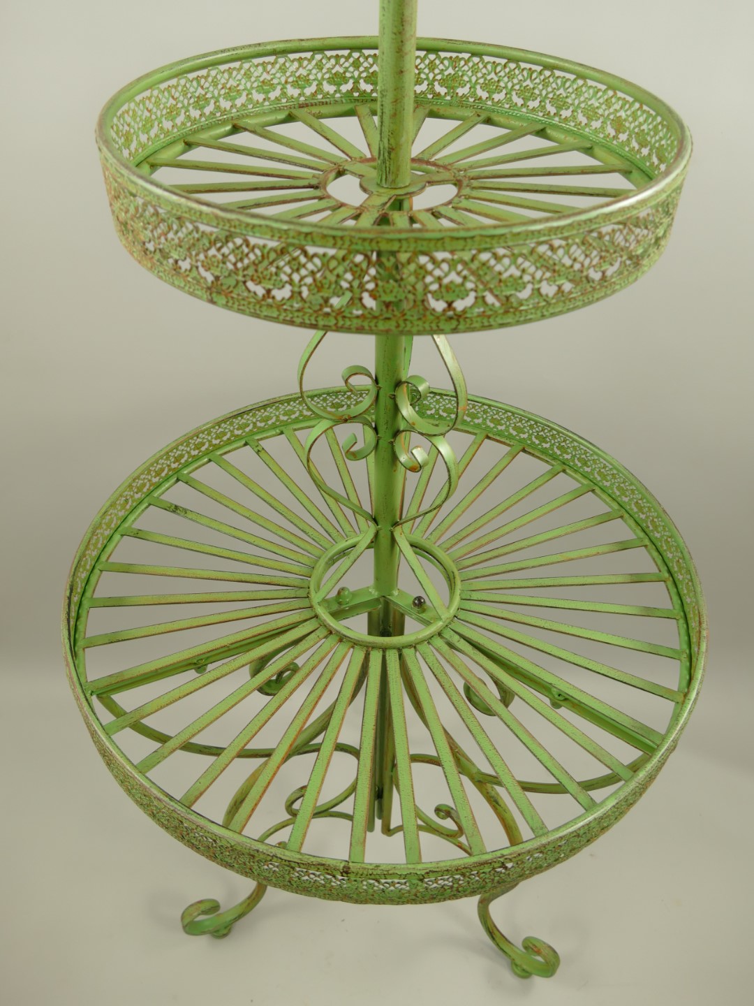 Etagere 2-tlg. Eisen rustikal grün H.140x60cm