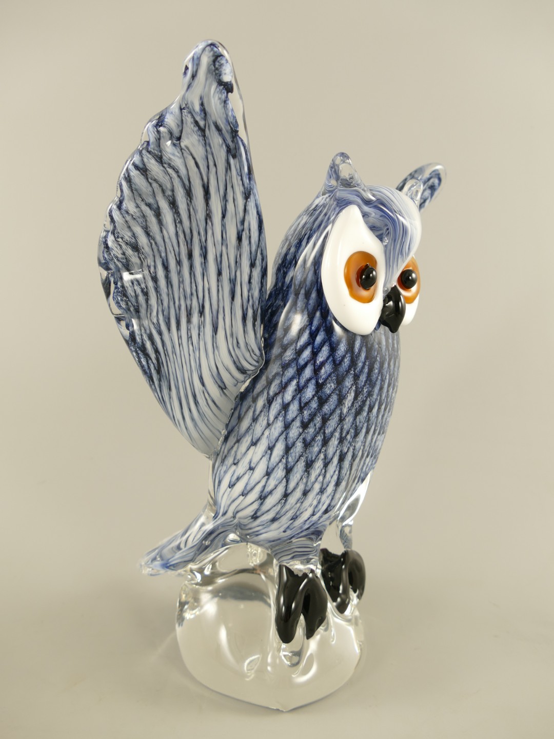 Glasfigur Murano styl Eule farbe H.30cm