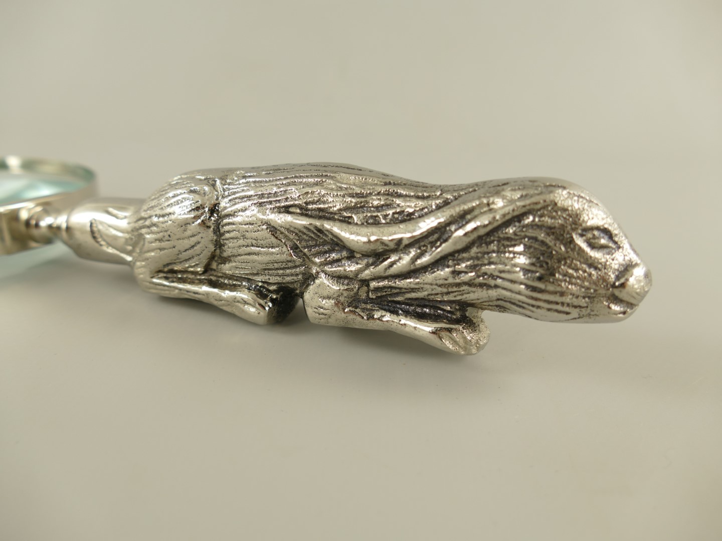 Lupe vernickelt Hasen  D.10-L.25cm