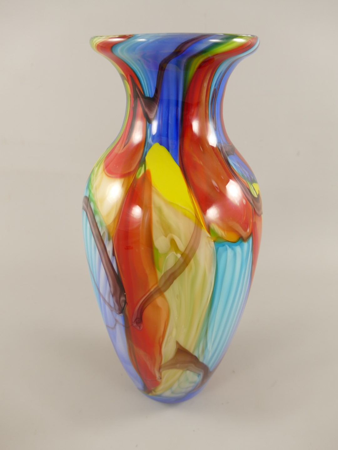 Glas Vase farbe H.41x20cm