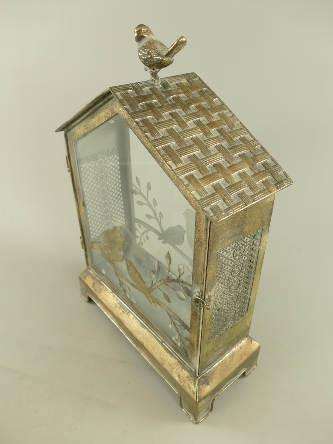 (*)Laterne Vogel rustikal Eisen farbe H.46cm