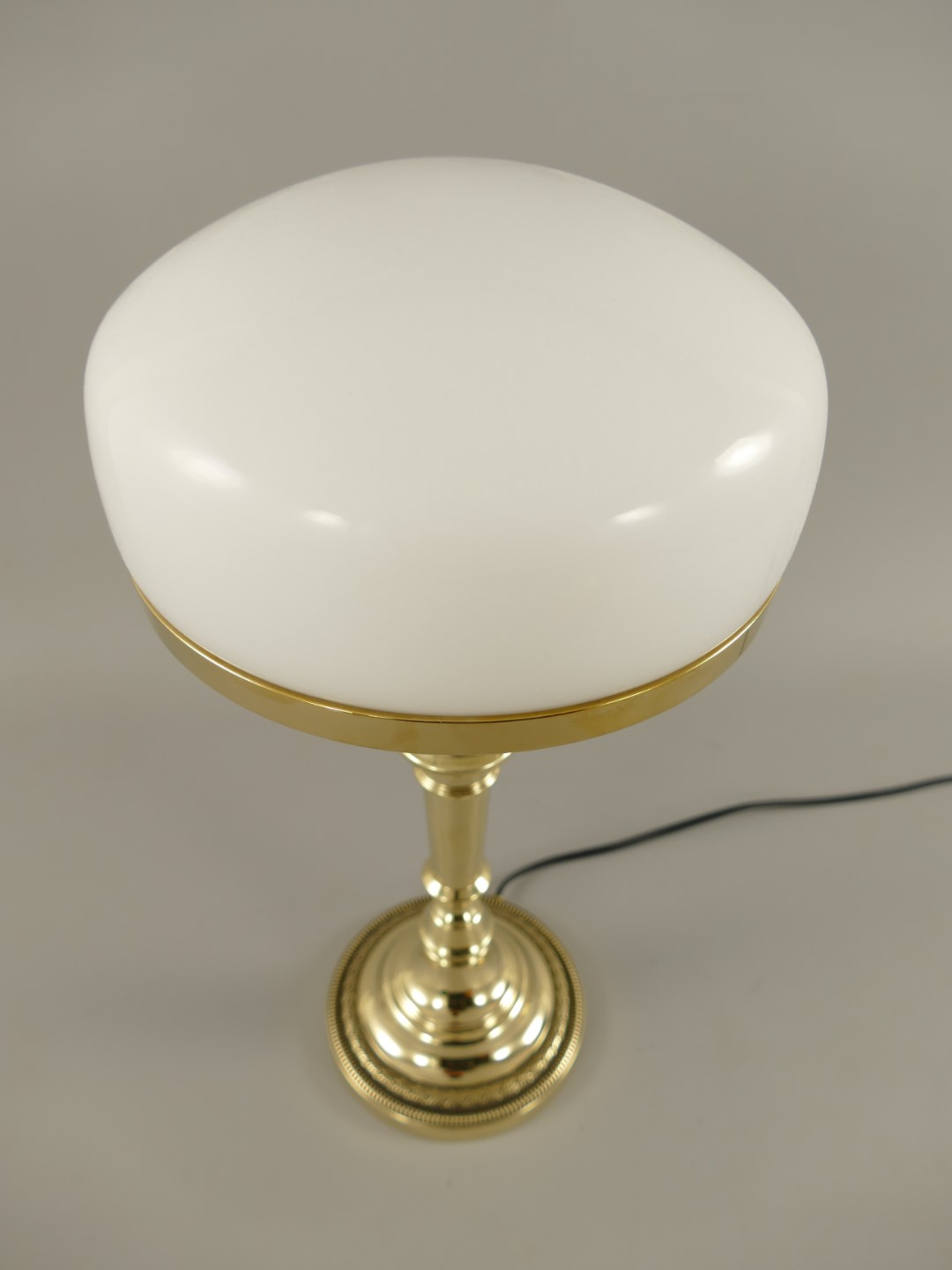 Pilzlampe Messing (Glas farb. WEISS) H.40cm