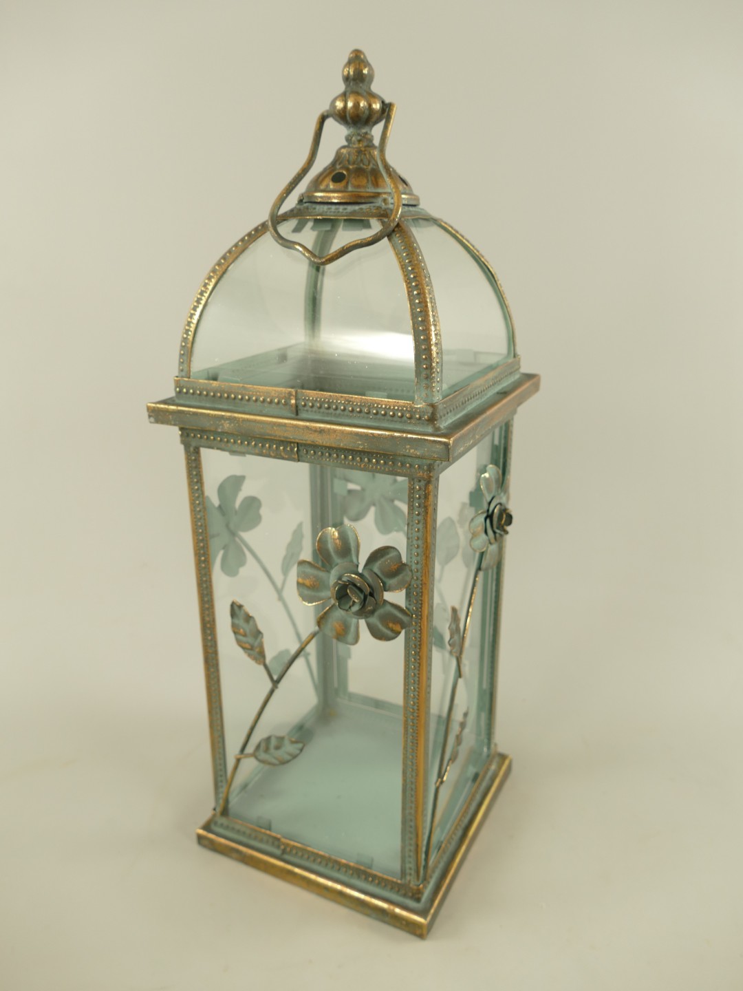 Laterne rustikal Gold Eisen farbe H.44cm