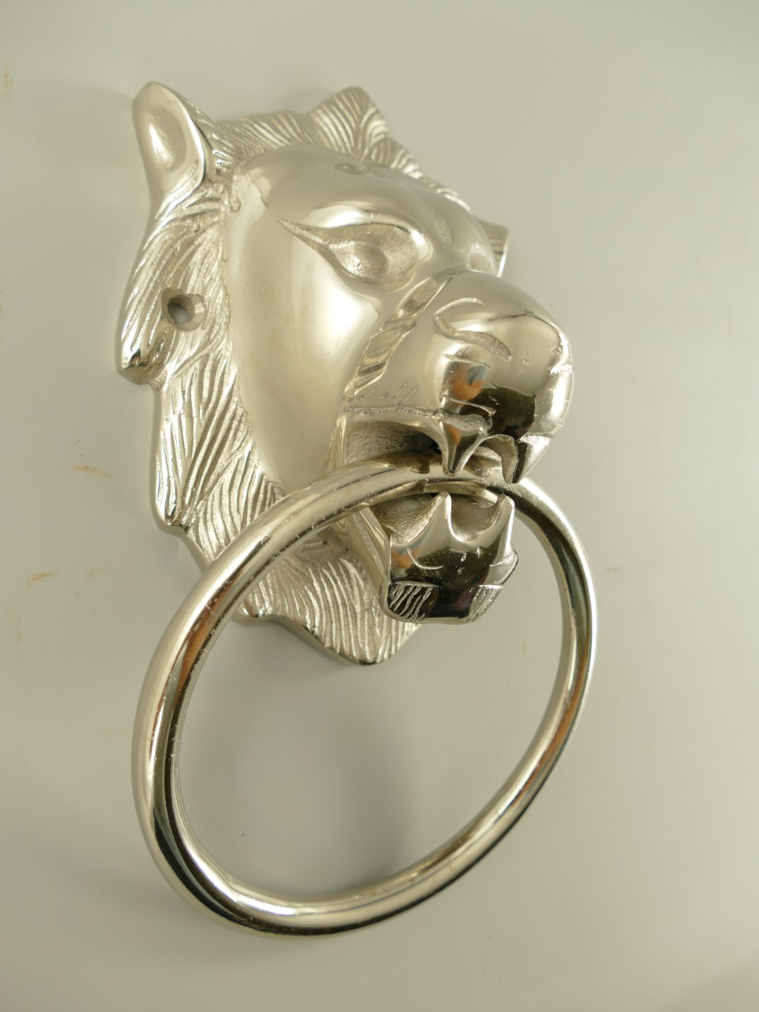 Türklopfer Löwe ALU Nickel farbig H.28cm