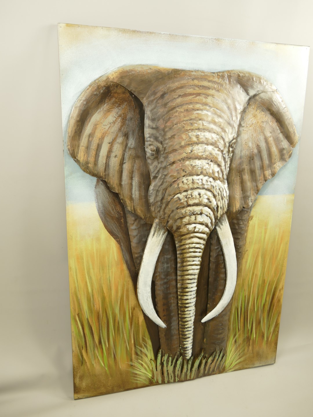 (*)Metallbild Eisen(3D)Elefant H.120x80cm