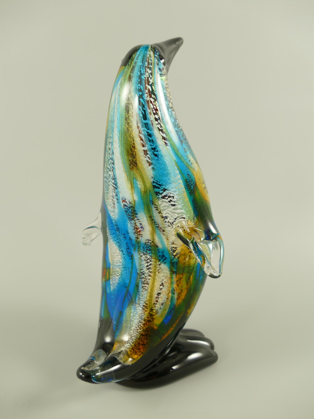 Glasfigur Pinguine farbe H.22x12cm
