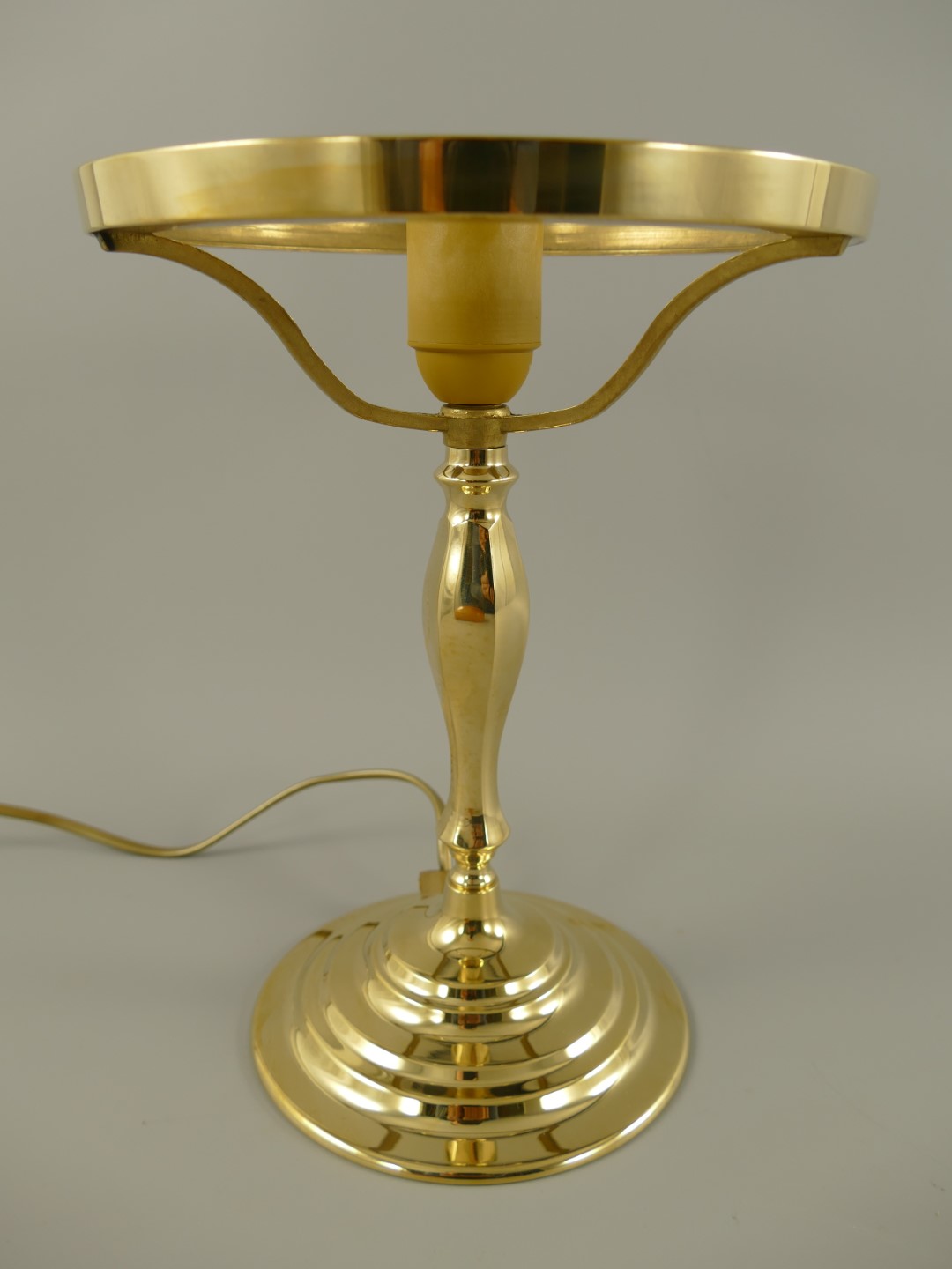Pilzlampe Messing(Glas farb. grün)H.37cm