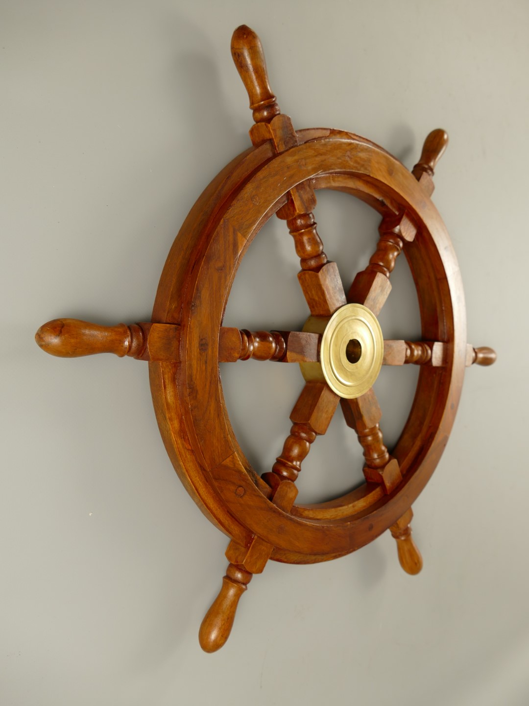 Schiffssteuerrad Messing/Holz D.60cm