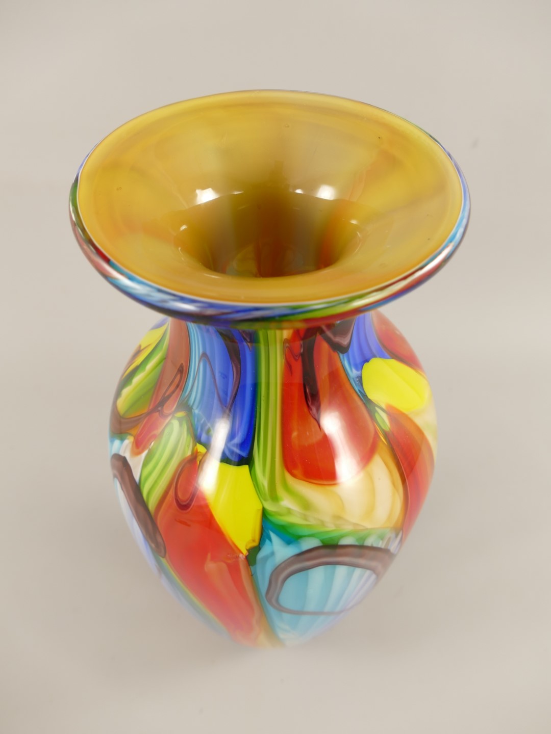 Glas Vase farbe H.41x20cm