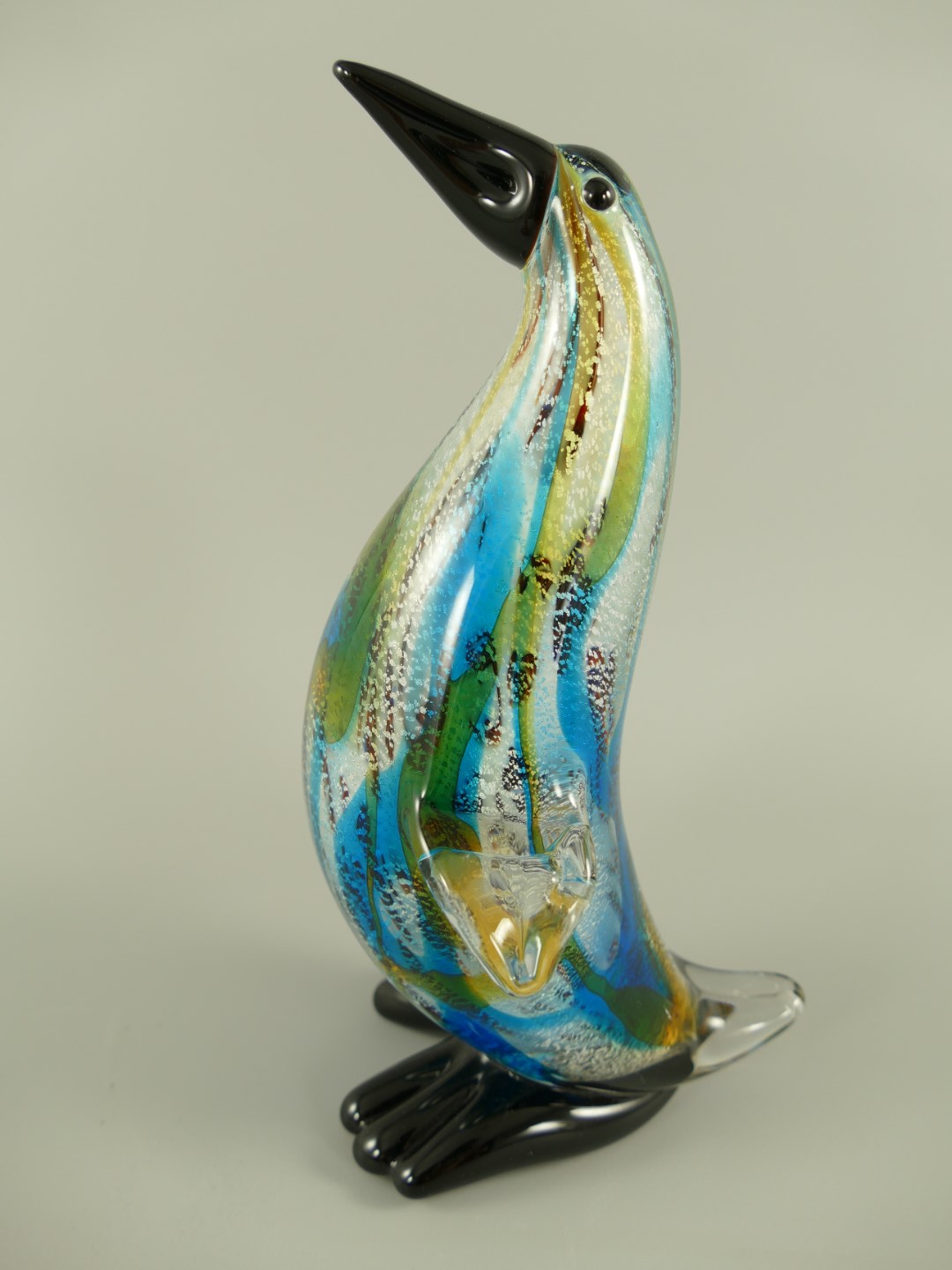 Glasfigur Pinguine farbe H.22x12cm