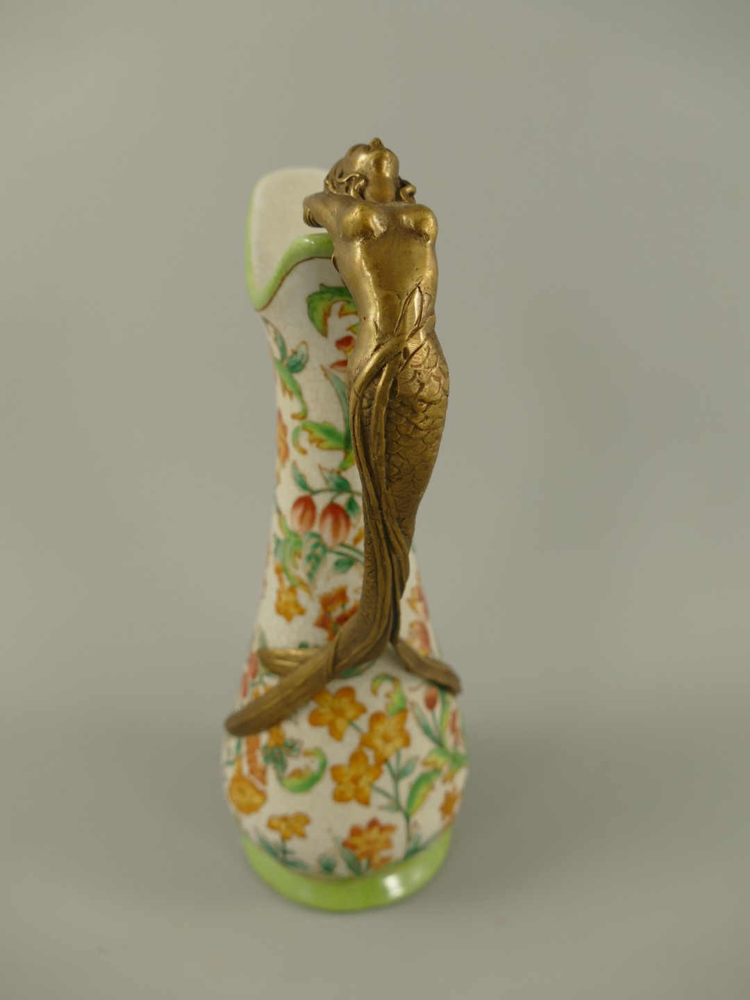 Vase Porzellan/Messing bunt H.25x14cm