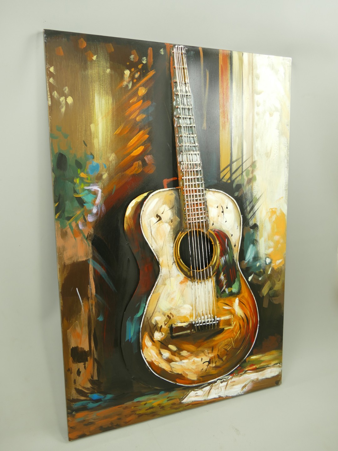 (*) Metallbild (3D) Eisen Gitarre H.90x60cm