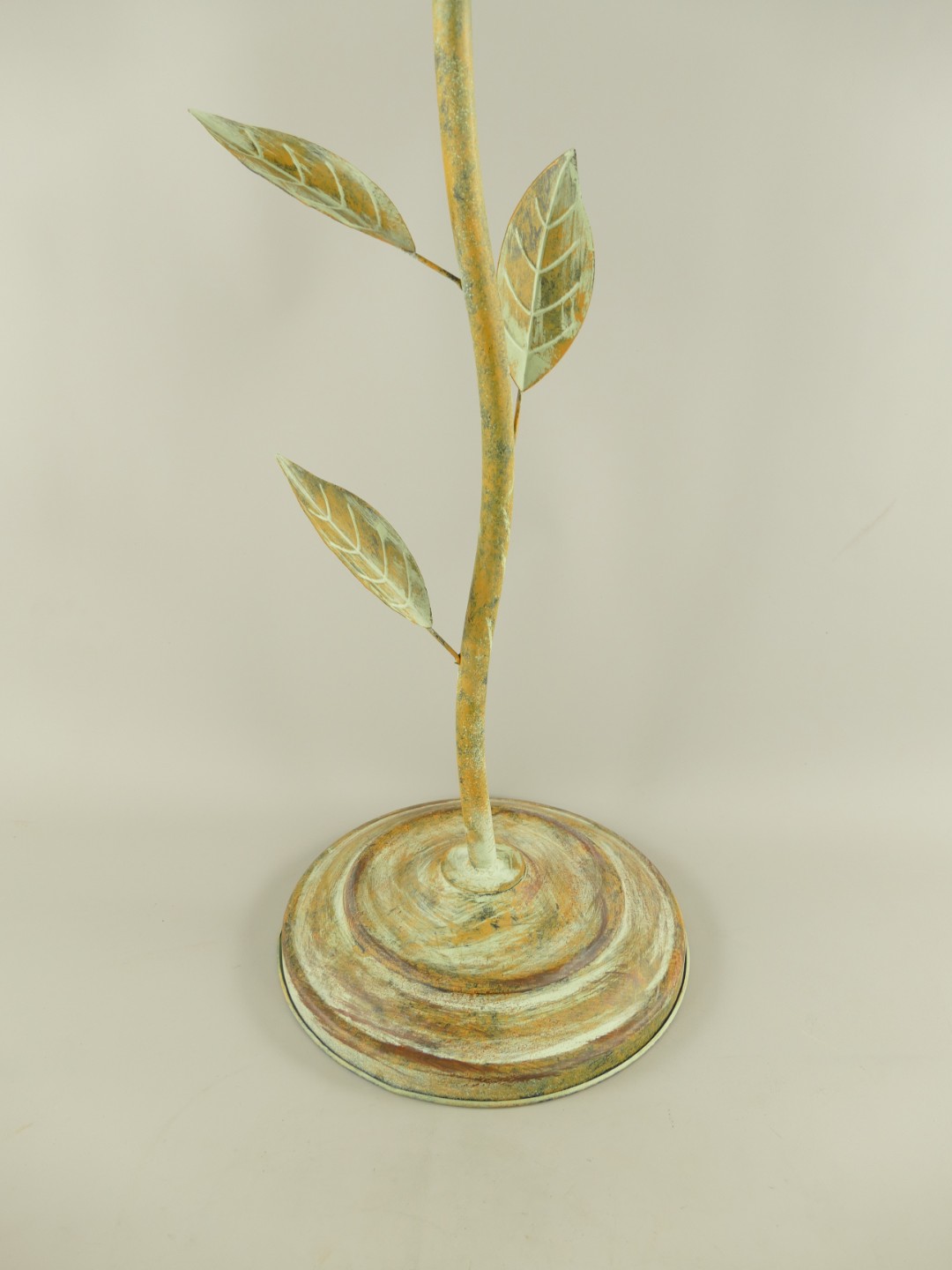 Vogeltränke Blume Eisen rustikal Grün H.75cm