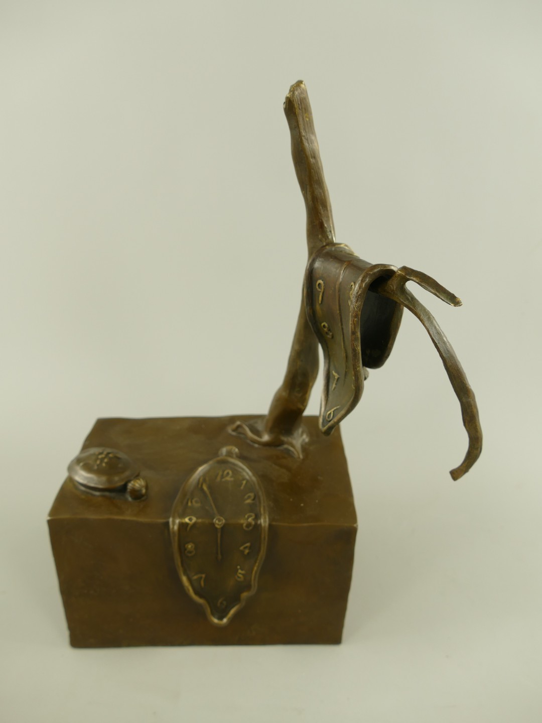 Figur Bronze fließende Uhren H.36cm