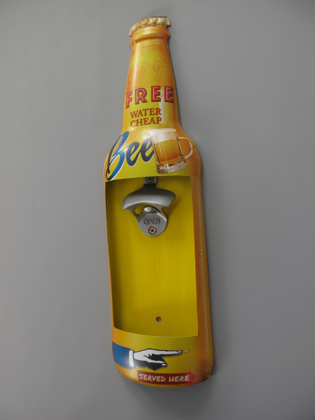 Wandschild(Gestanzt) Eisen Free Beer H.45x13cm