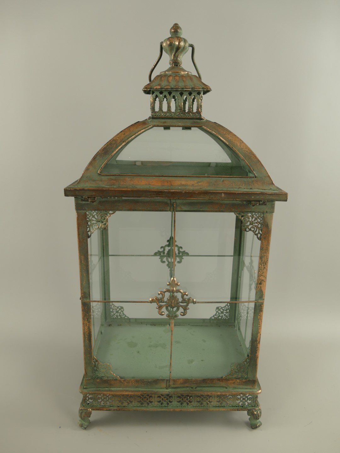 (*)Laterne rustikal Eisen farbe Set/2 H.68/44cm