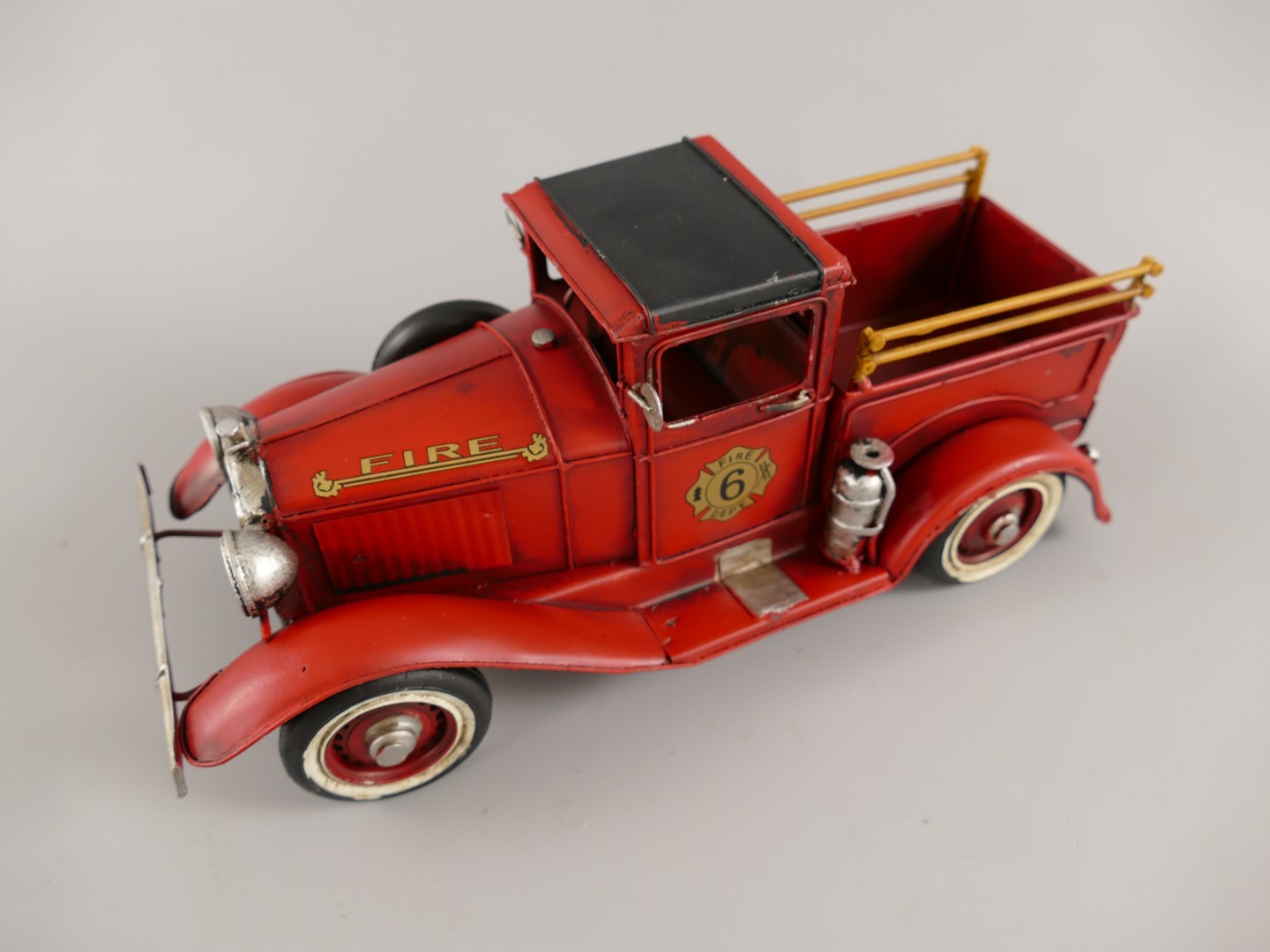 Feuerwehrwagen Antik Eisen L.29x12cm