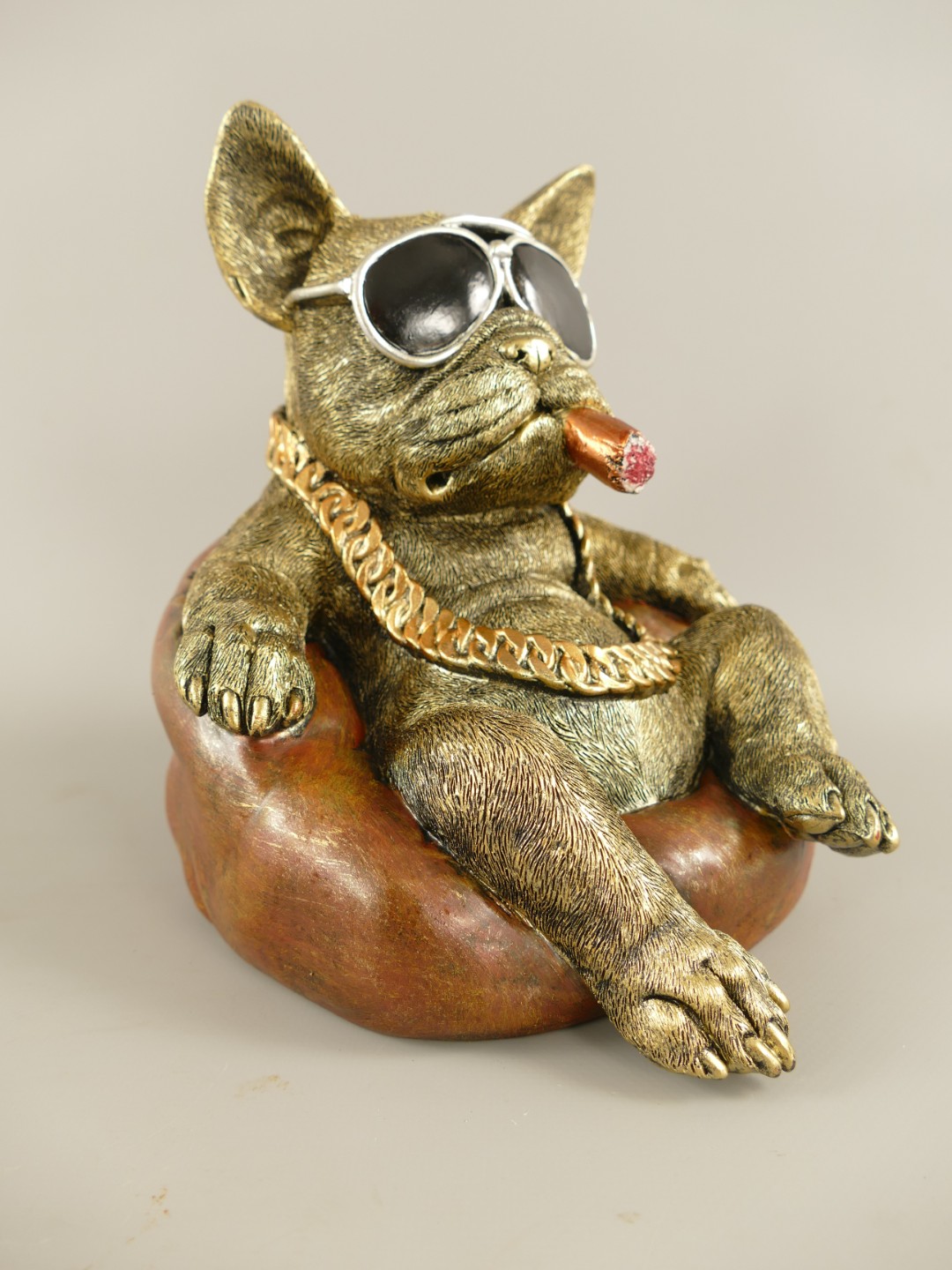 Figur Polystein Steampunk Hund farbig H.20cm