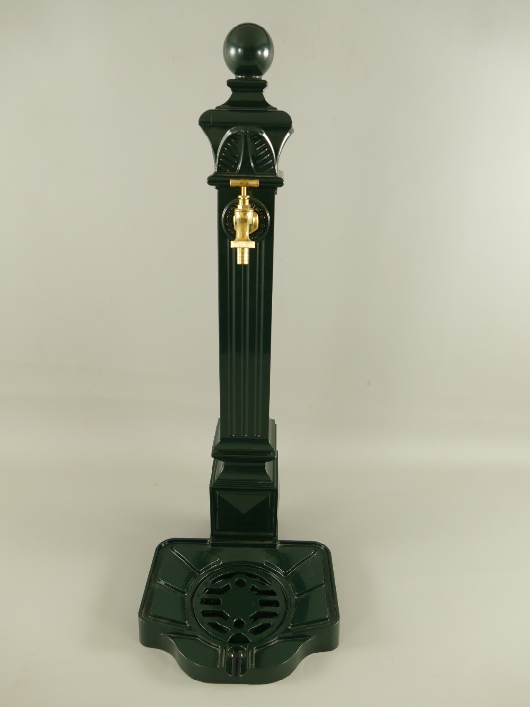 Zapfsäule Eckig Alu grün Mes. Hahn H.83x33cm