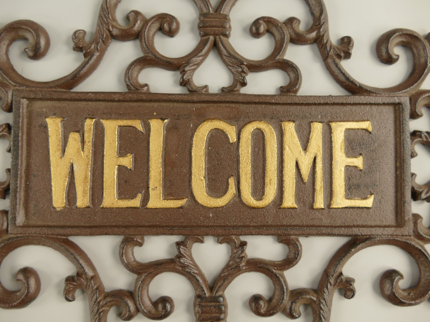 Wandschild Eisen Welcome L.40x32cm P/St.