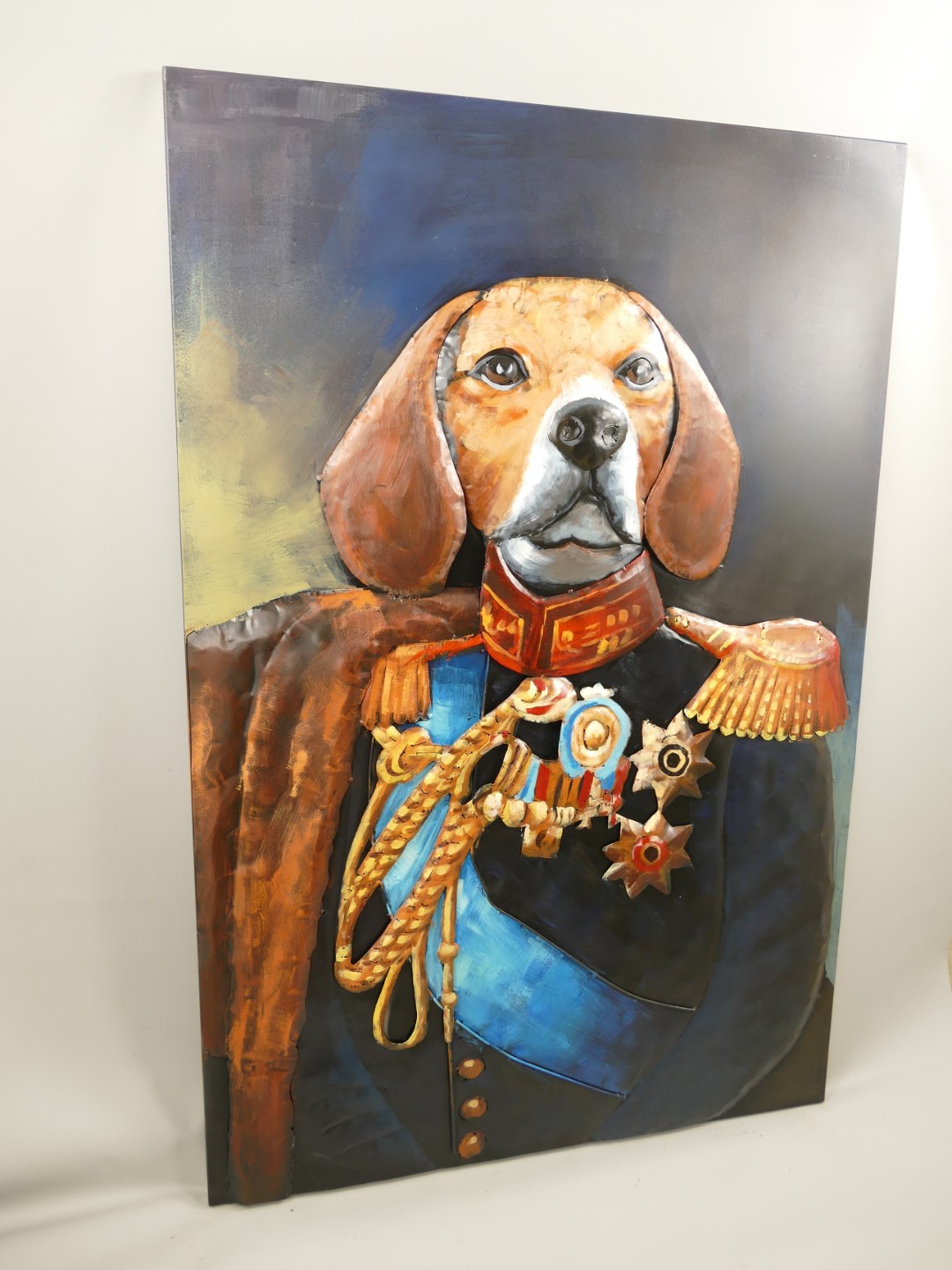 (*) Metallbild (3D) Eisen Hund H.120x80cm