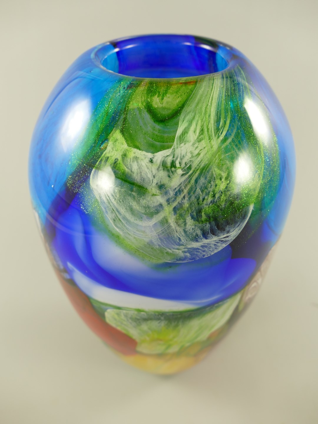 Glas Vase farbe H.35x18cm