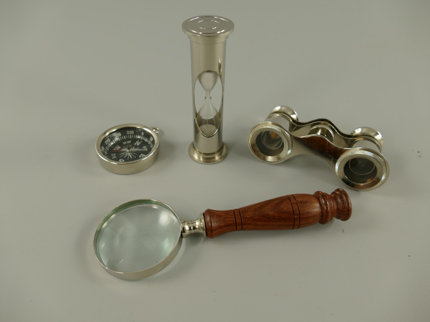 Nautikset vernickelt Holzdose L.22cm