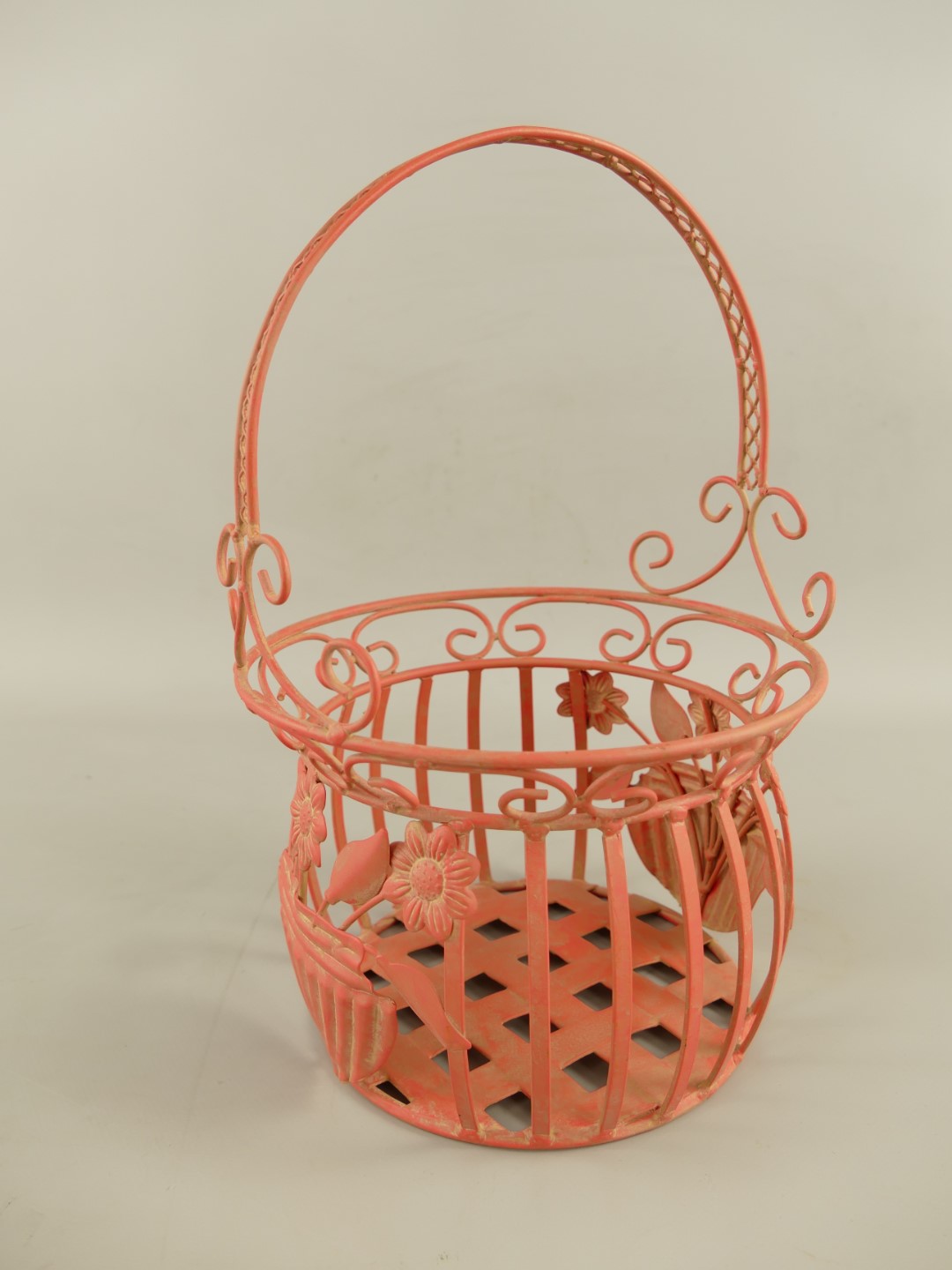Korbset Eisen rosa Set/2 H.32/38cm