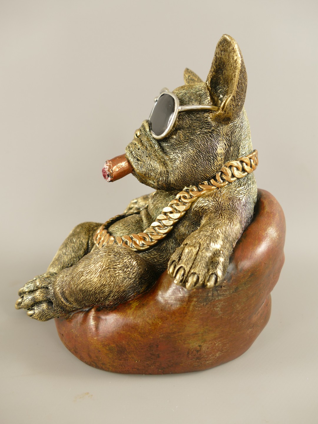 Figur Polystein Steampunk Hund farbig H.20cm