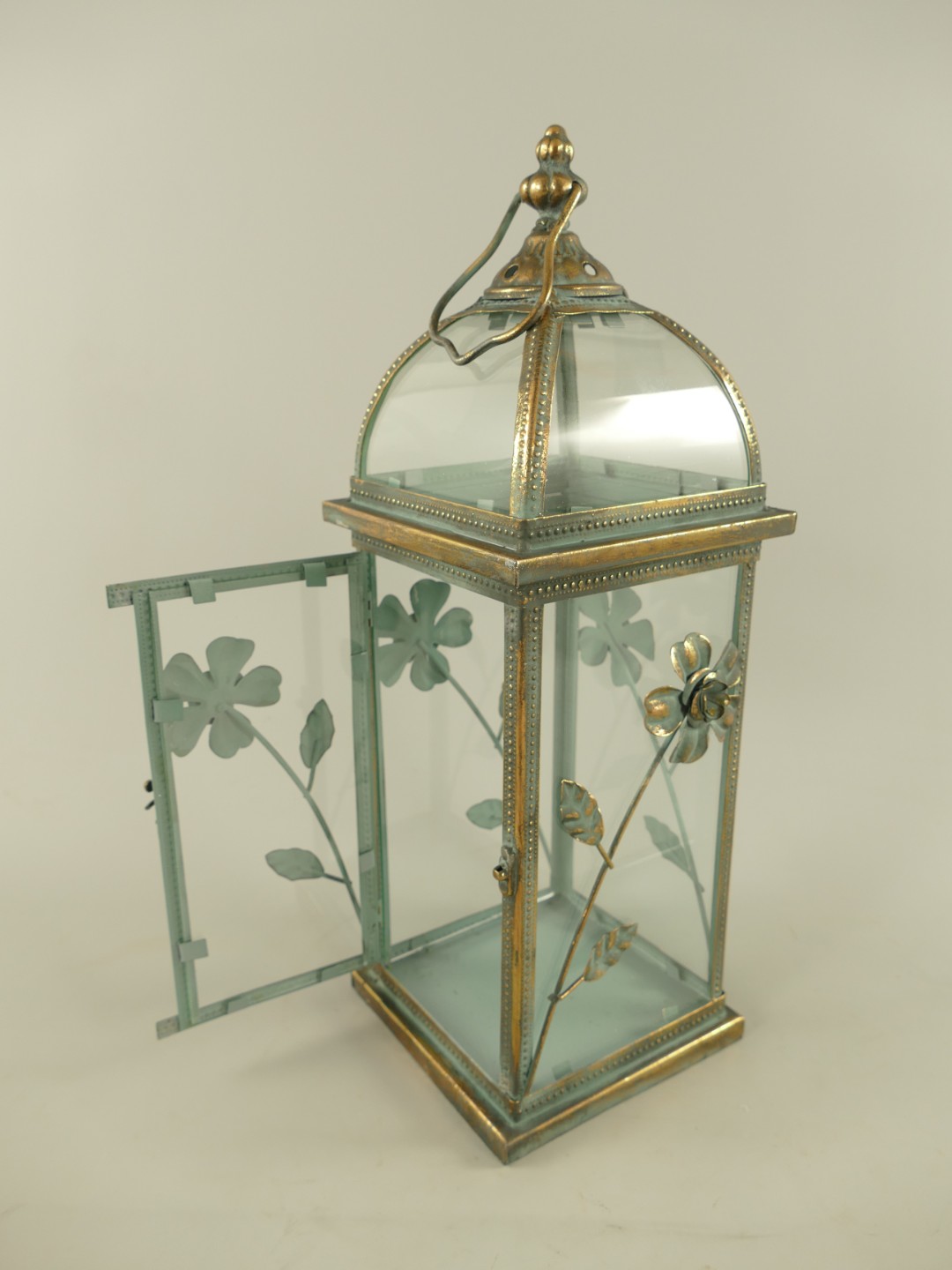 Laterne rustikal Gold Eisen farbe H.44cm
