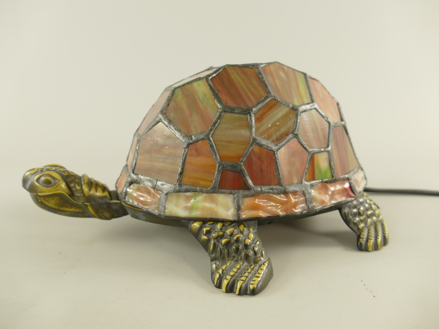 Lampe Tiffany Schildkröte Rot fassung E14 L.22cm