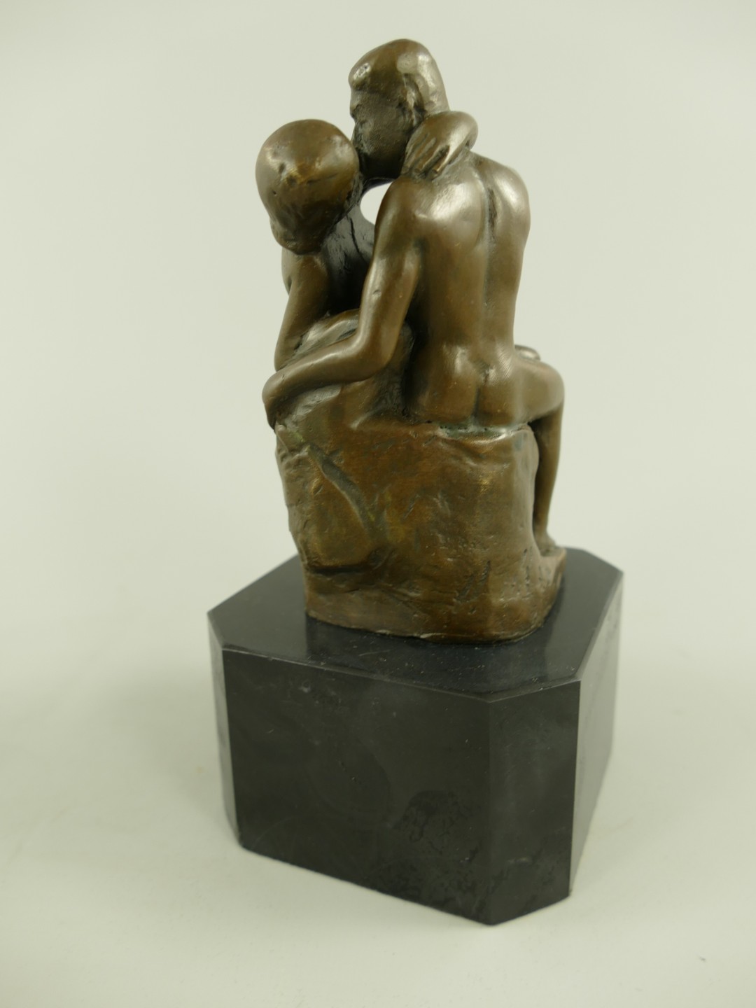 Figur Bronze Der Kuss nach Rodin H.17cm