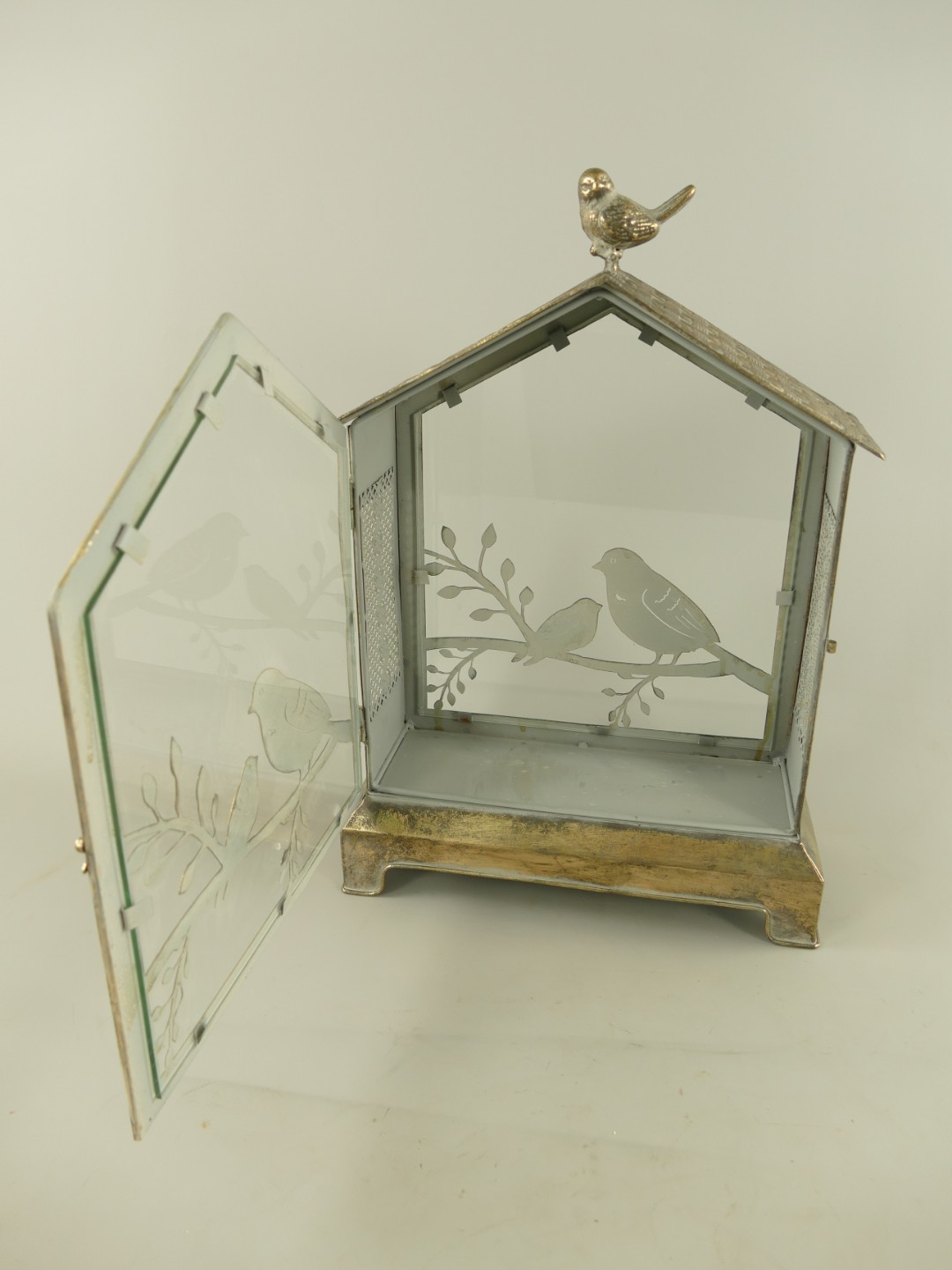 (*)Laterne Vogel rustikal Eisen farbe H.46cm