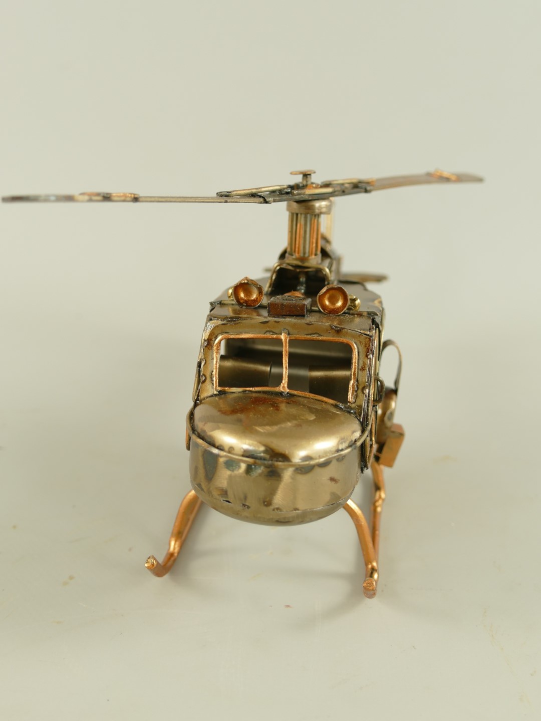 Hubschrauber Antik Eisen metallic farbig L.23cm