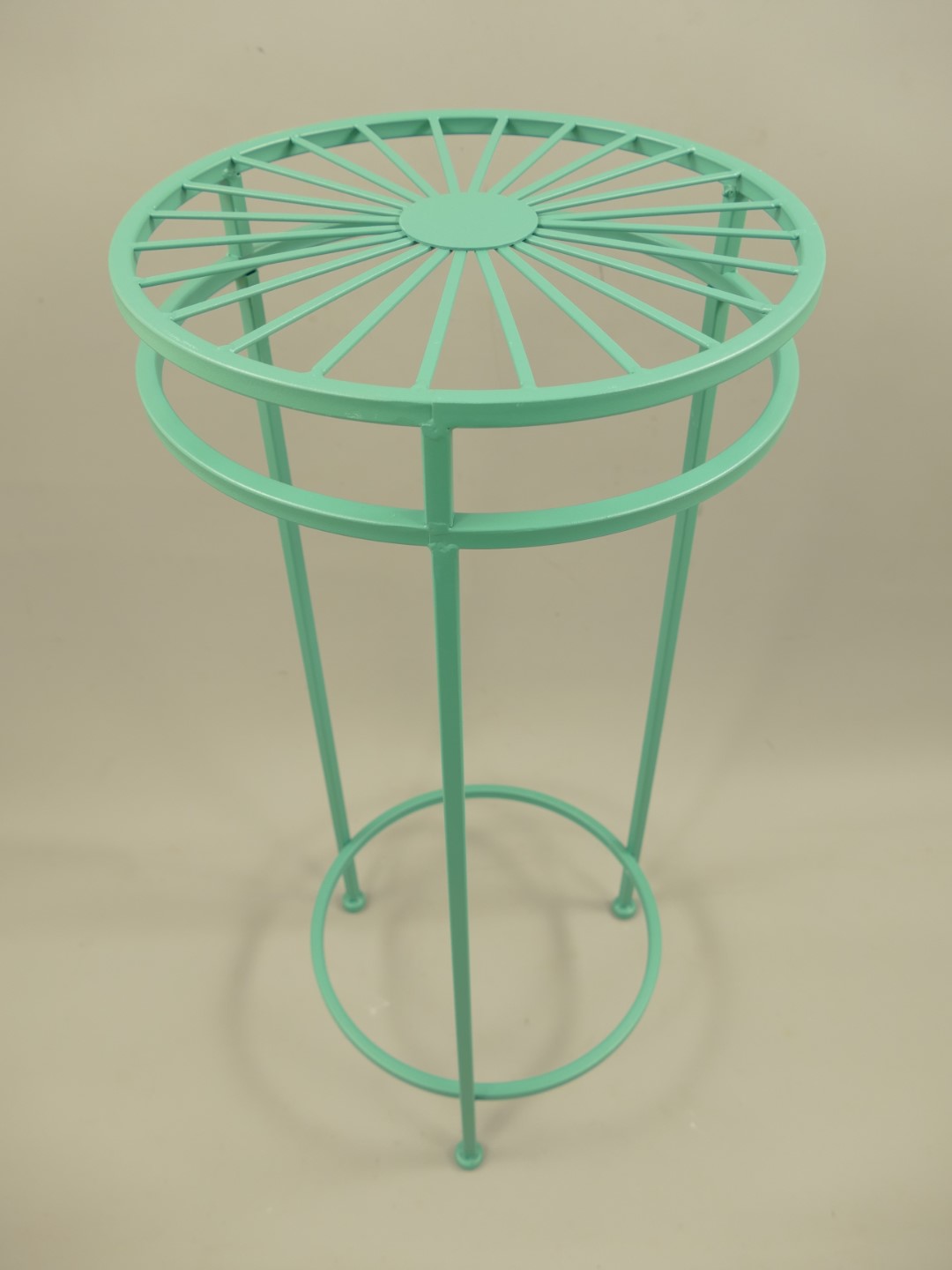 Tisch Eisen Rund rustikal grün Set/3 H.46-66cm