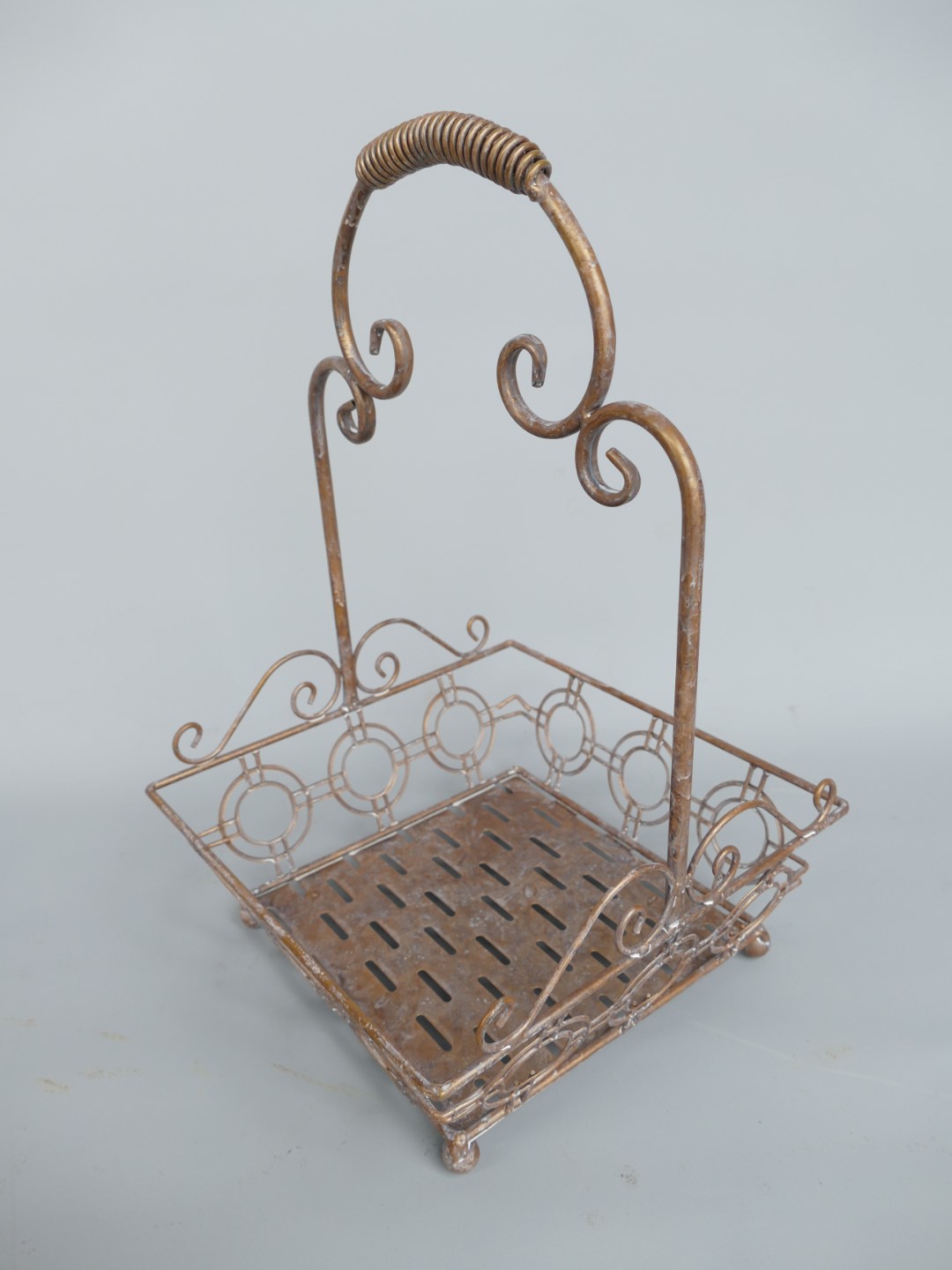 Korbset Eisen Kupfer farbig Set/2 H.50/43cm