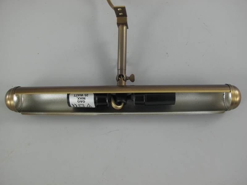 *A? Bilderlampe Messing brüniert 2-Fas. B.33cm