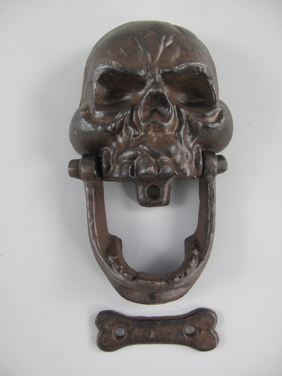 Türklopfer Eisen rust. braun Totenkopf H.18x11cm