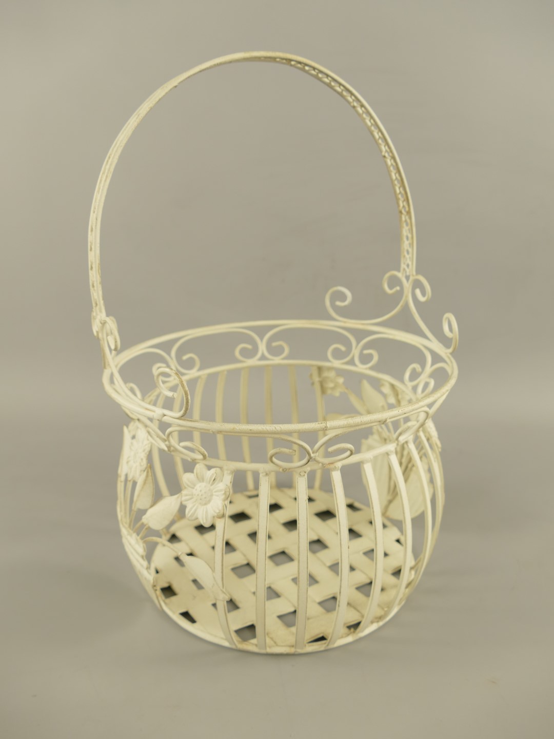 Korbset Eisen weiss Set/2 H.32/38cm