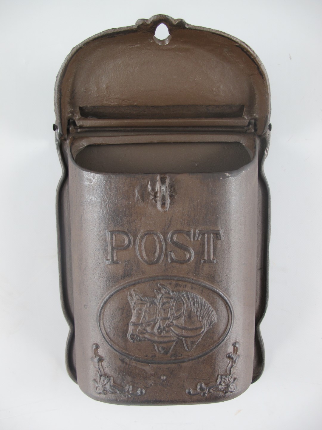 Wandbriefkasten Gußeisen rustikal braun H.40x26cm
