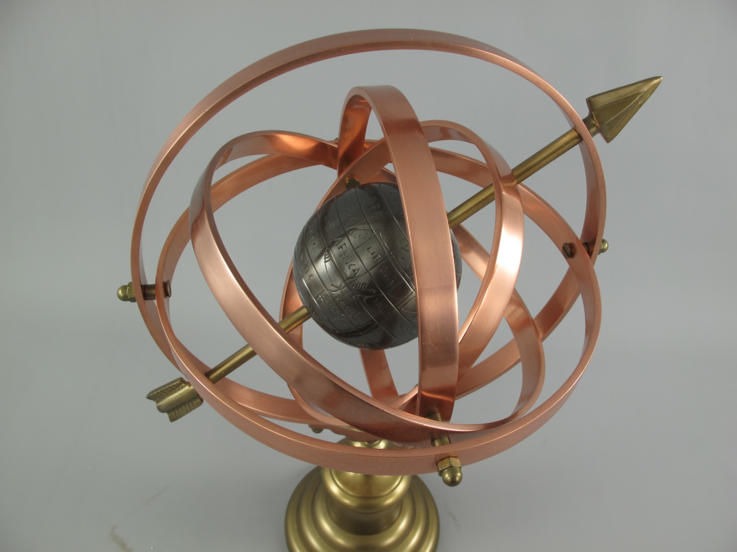 *ANG. Sonnenuhr Alu Kupfer/Mes. farbig H.50x35cm