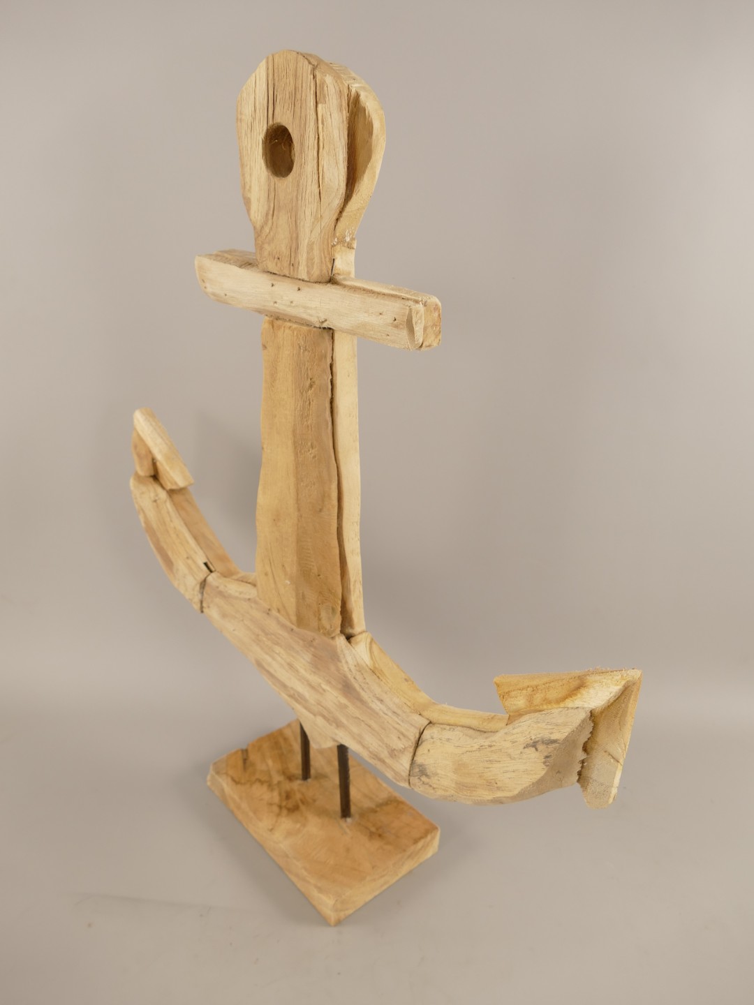 *NT Deko Anker Steh Teak Holz/Eisen H.63cm