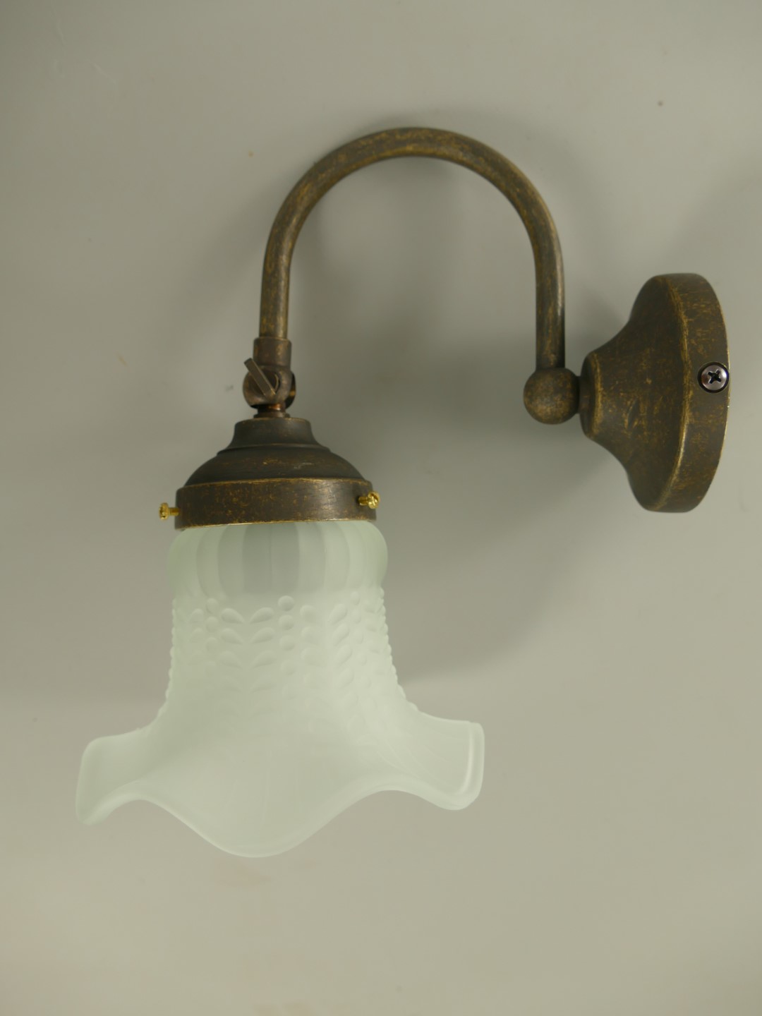 Wandlampe E14 Mes. brün. Schirm(176.020) H.20cm