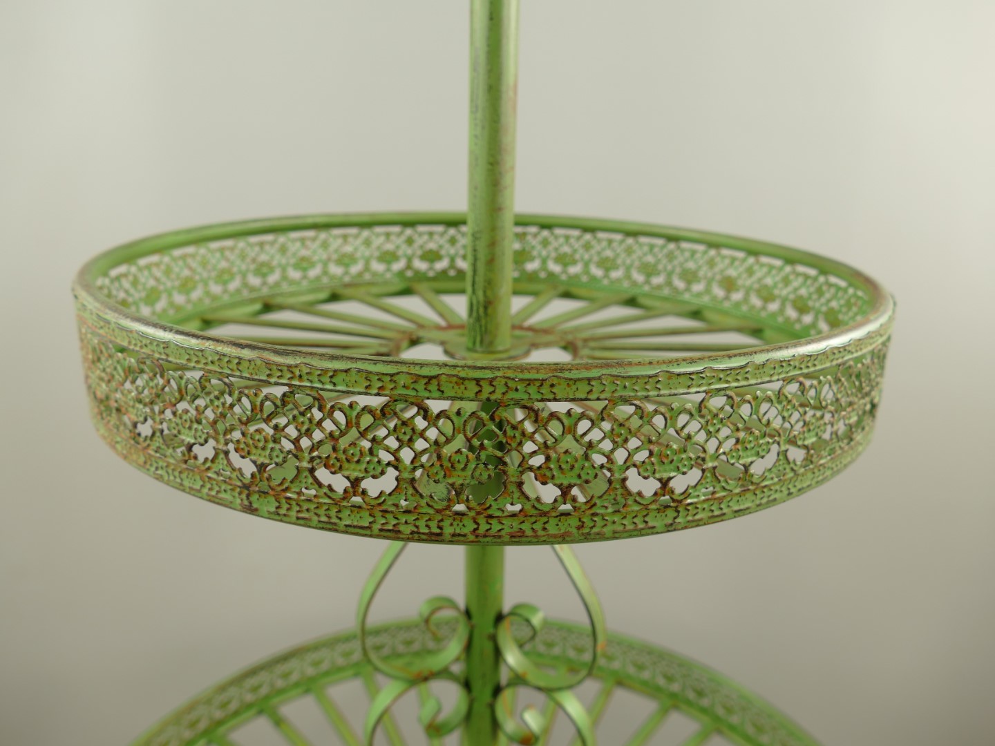 Etagere 2-tlg. Eisen rustikal grün H.140x60cm
