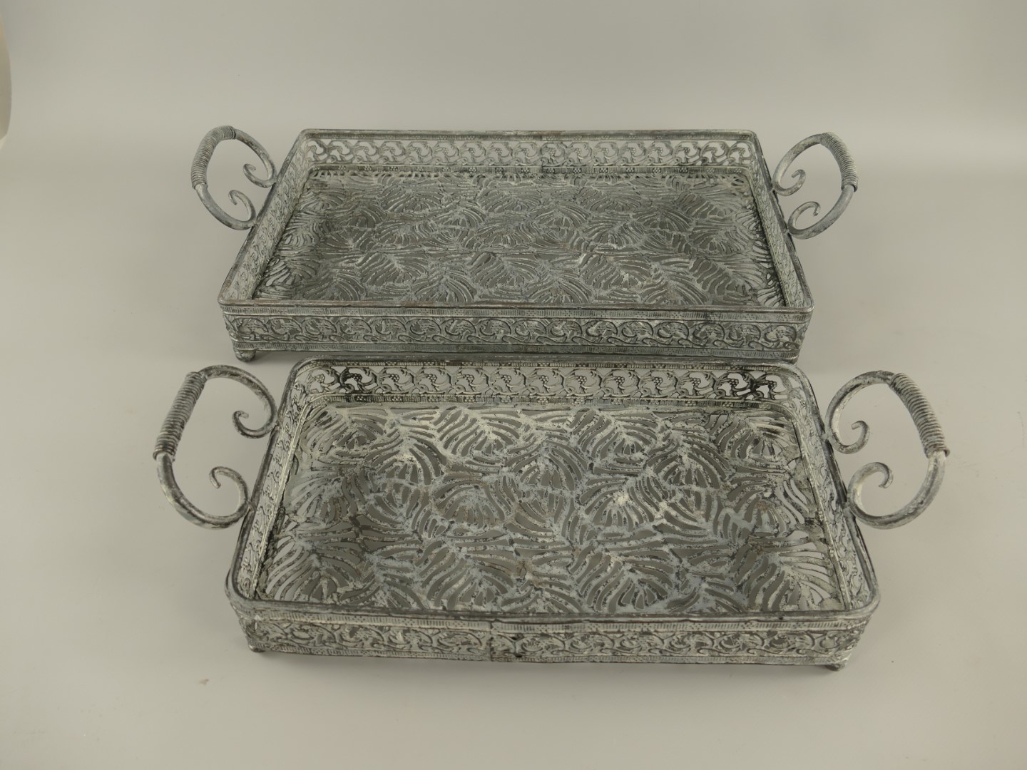 Tray Set/2 Eisen Grau L.46/55cm SET!