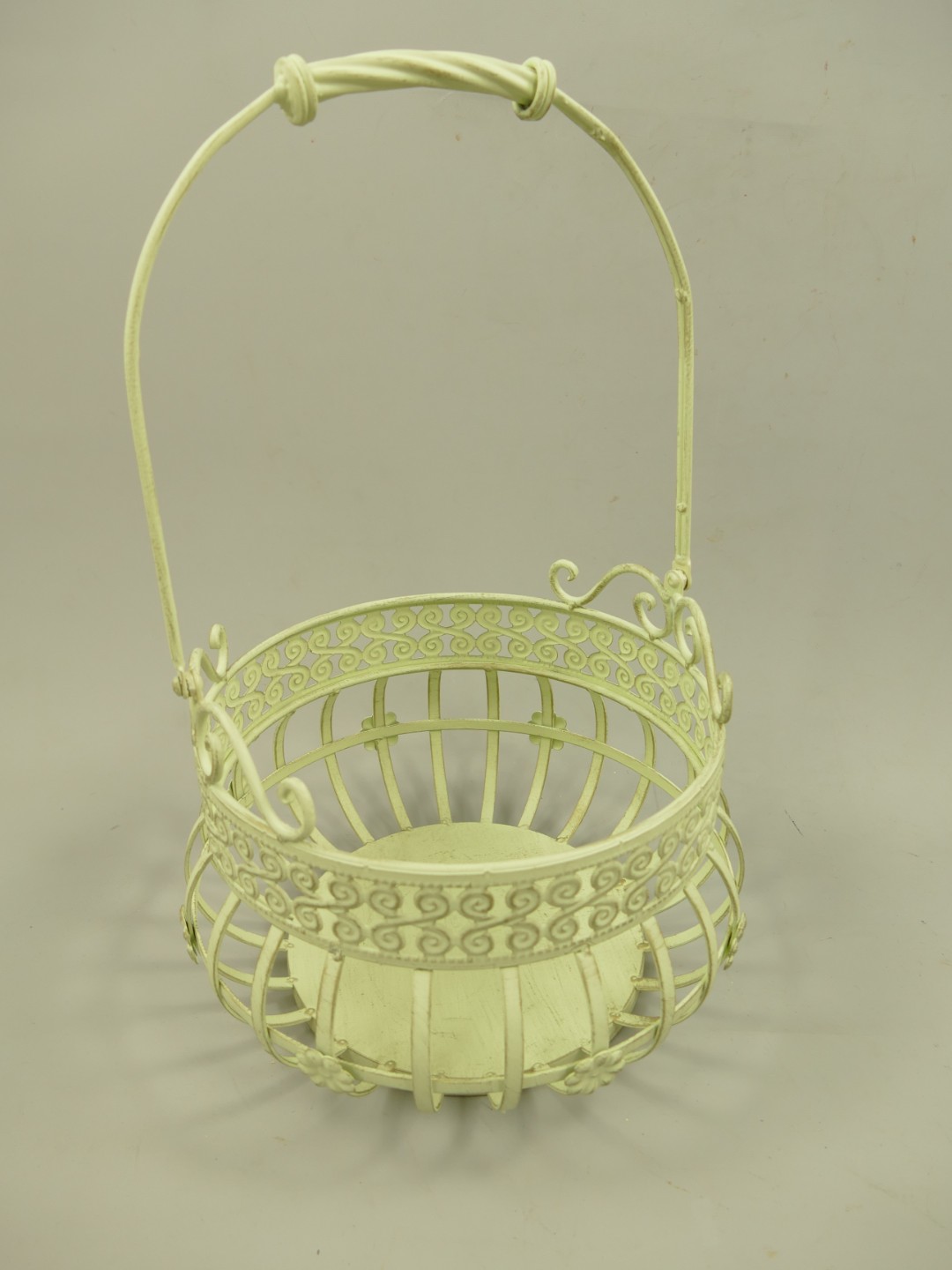 Korbset Eisen rust. weiss Set/2 H.36/46cm