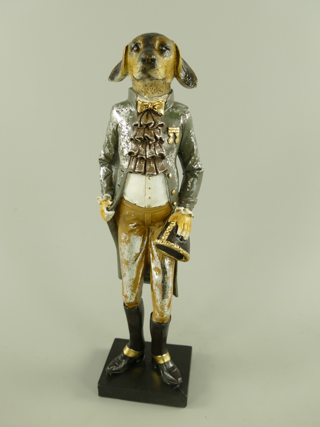 Figur Polystein Hund farbig H.34x9x7cm
